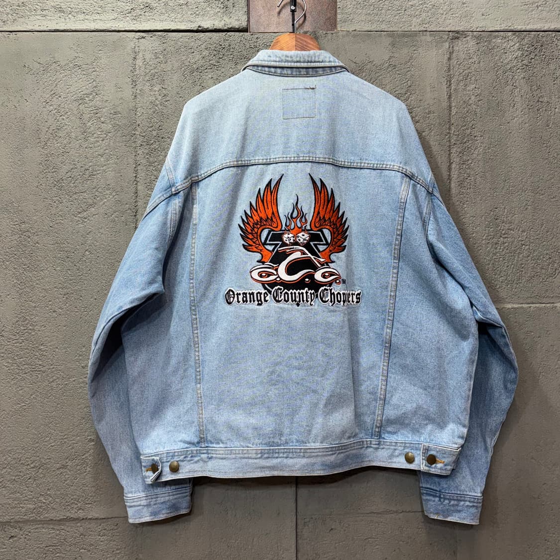 00s 오렌지 카운티 초퍼스 자수 데님 자켓 (2XL)   상품이미지1