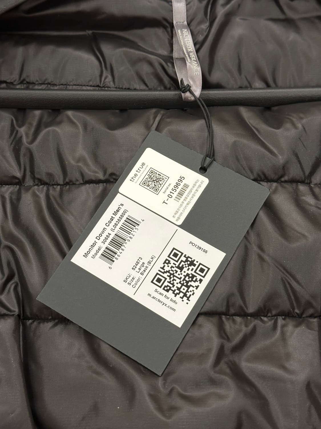 [새제품] 아크테릭스 베일런스 모니터 다운 코트 블랙 컬러 L 상품이미지3