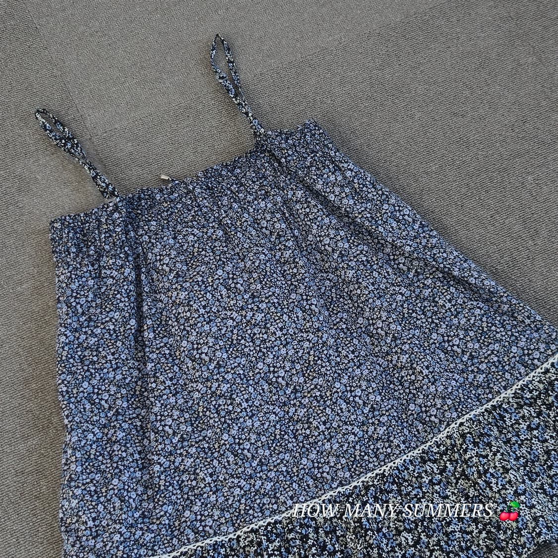 Earth music&ecology 네이비 플라워 슬리브리스 상품이미지5