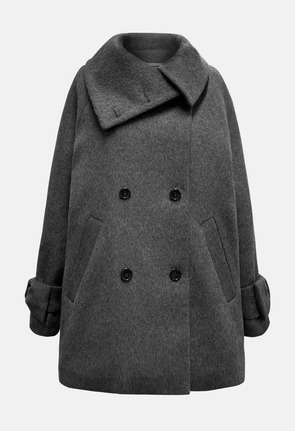 체메씨 포그 울 리본 코트 그레이 상품이미지1