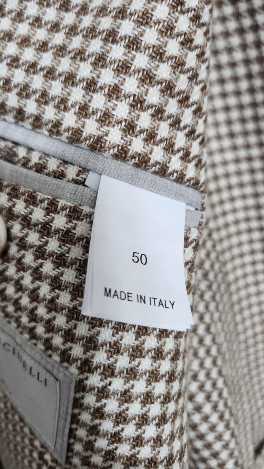 브루넬로 쿠치넬리 피크트 라펠 하운드 투스 싱글 자켓 상품이미지5