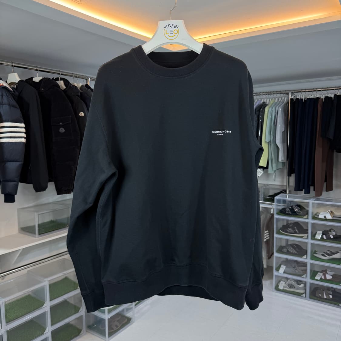 우영미 스퀘우 라벨 맨투맨 상품이미지1