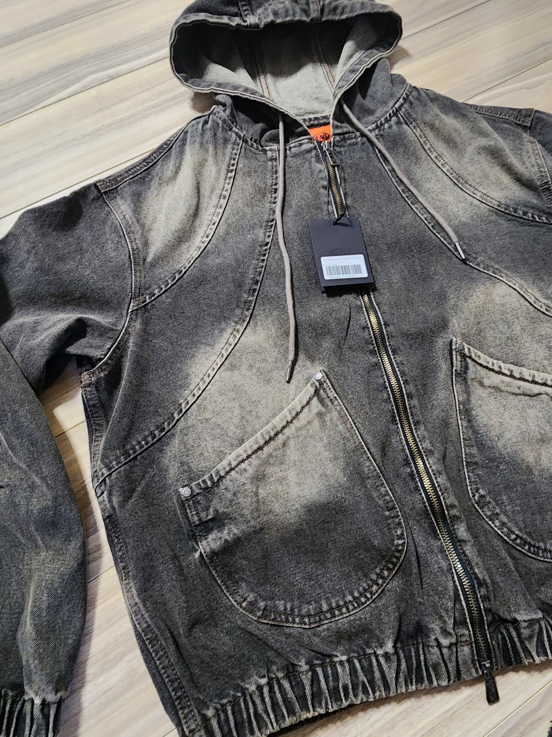 디미트리블랙워시슬래쉬데님후드자켓점퍼 상품이미지5