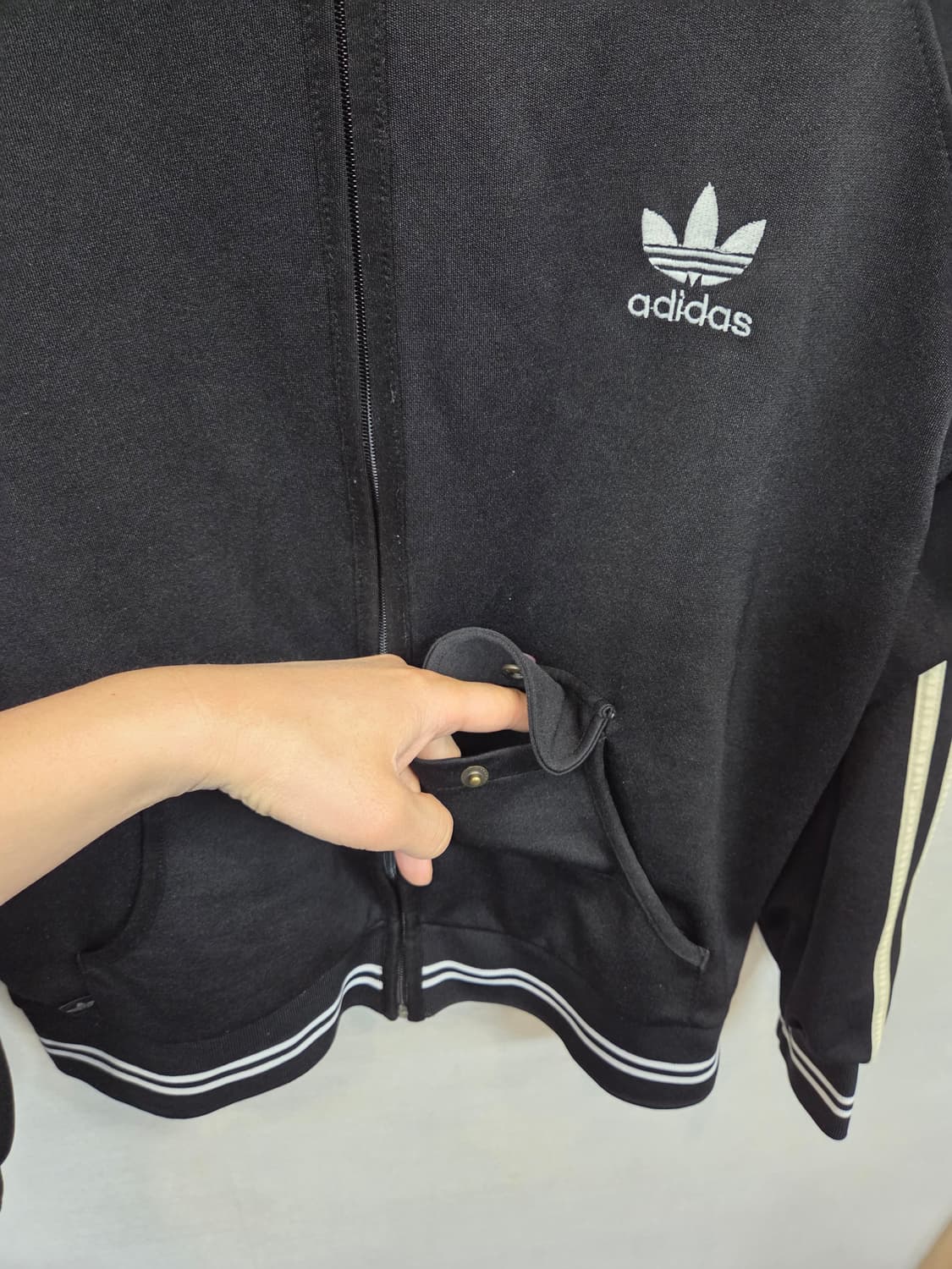 아디다스 올드스쿨 빈티지 트랙탑 후드로고 져지L 상품이미지7