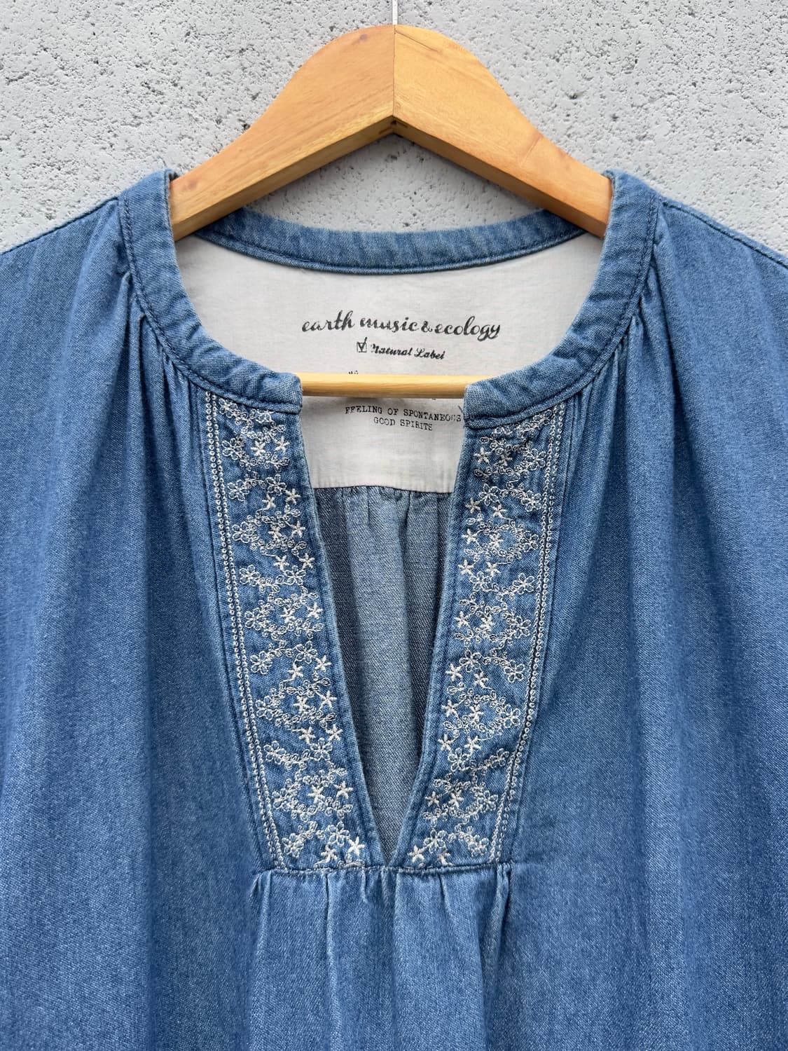 플로럴 자수 데님 원피스 상품이미지1