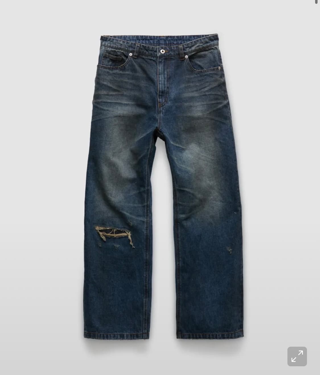 세미 플레어 엠보 더티 워시드 진스 (워시드인디고) M 사이즈 상품이미지1