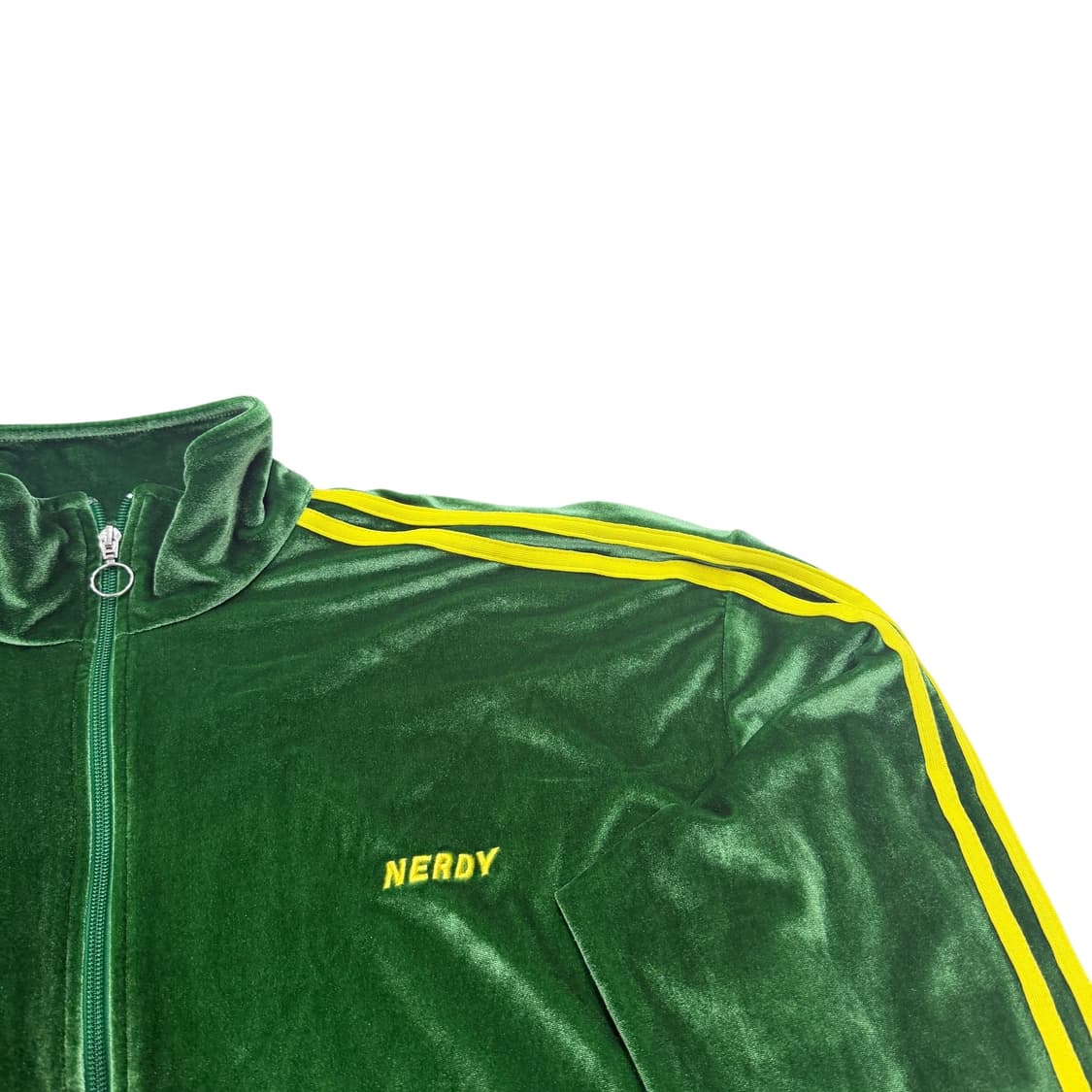 널디 빈티지 NCT 정우 벨벳 그린 옐로우 트랙탑 져지 자켓 L 상품이미지2