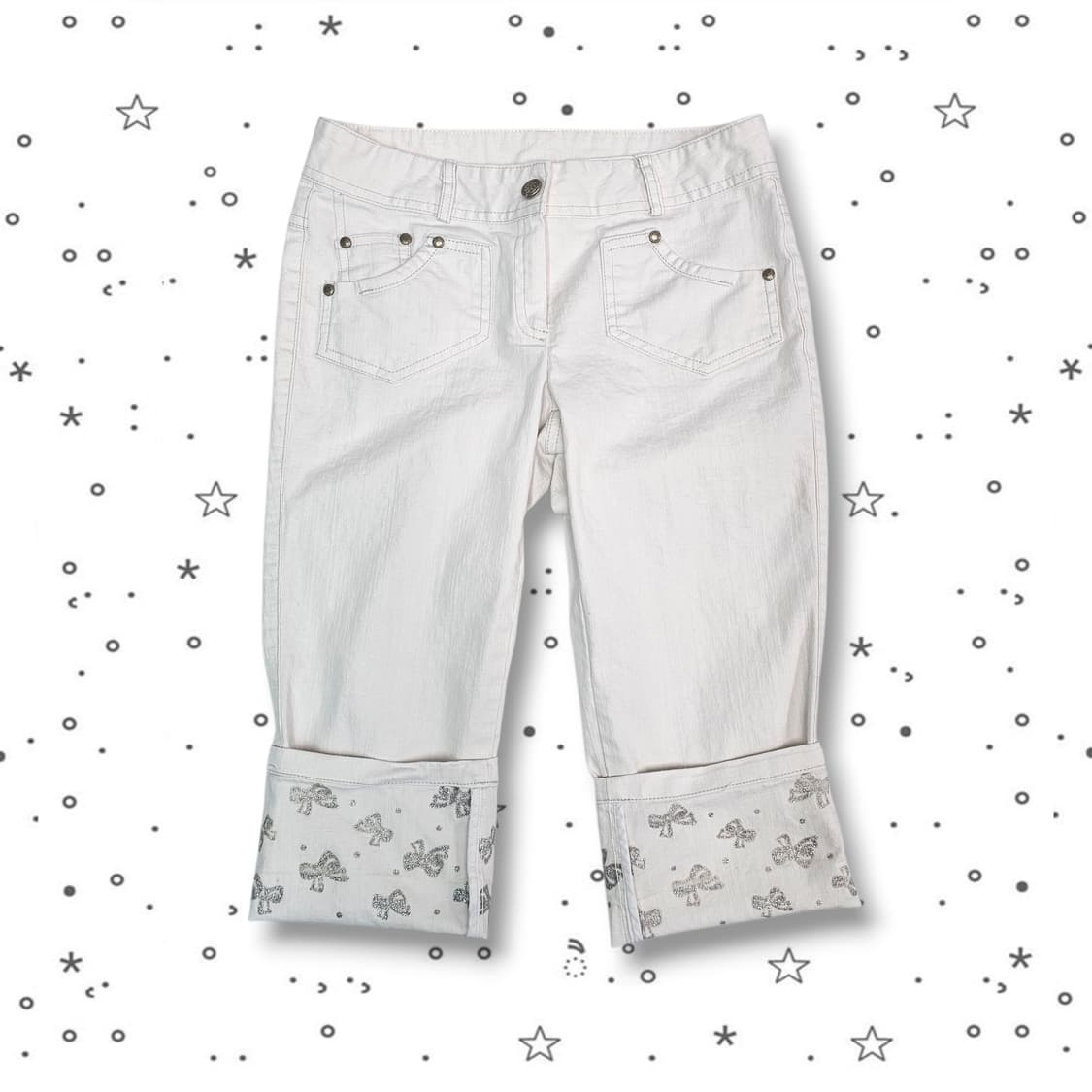  VTG 화이트 민트 카프리 팬츠 상품이미지4