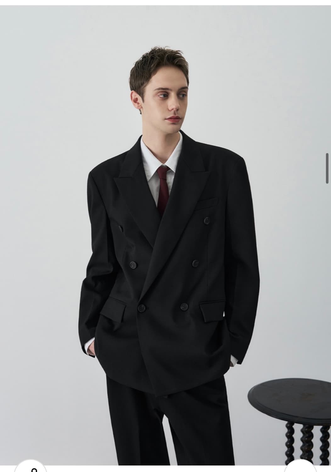 (XL) 드로우핏 도브 울 테일러드 더블 블레이저 [BLACK] 판매 상품이미지8