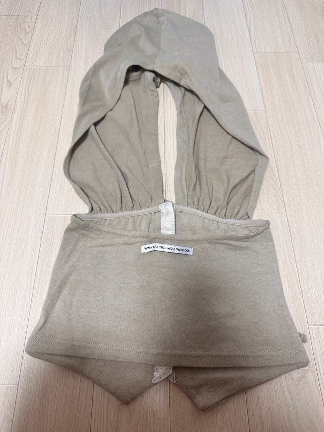 스컬프터 Classic Sleeveless Hoodie Beige (S) 상품이미지4