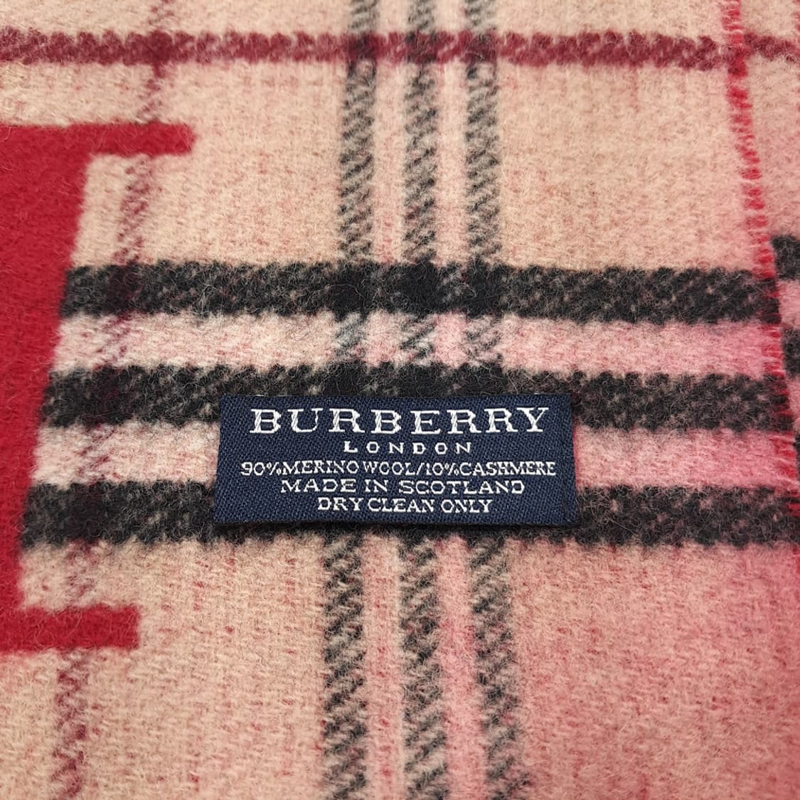 MX196 버버리 클래식 노바체크 레드 메리노울 캐시 양면 목도리 머플러 상품이미지5