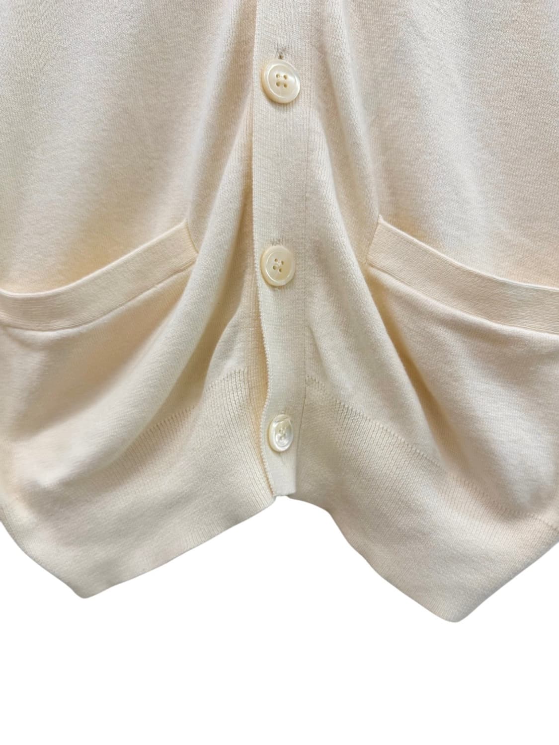 폴로 피마코튼 니트 가디건 크림 (XS~S) 상품이미지5