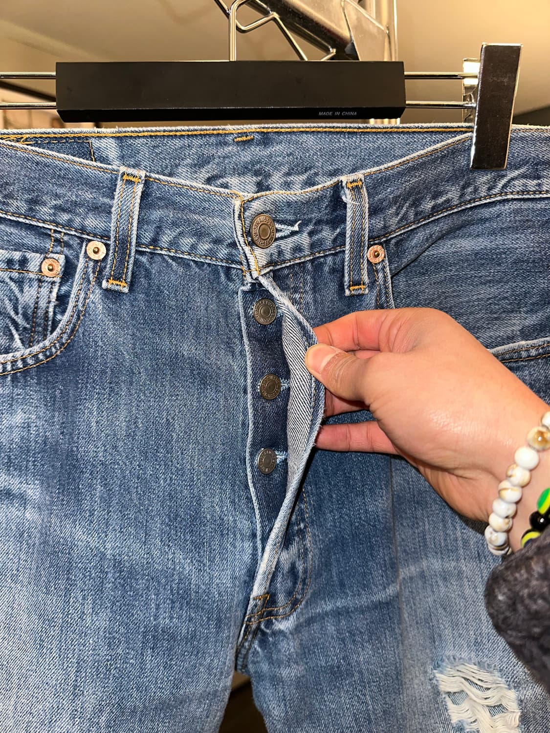 90’s Levi’s 501 553 USA distressed denim 상품이미지5