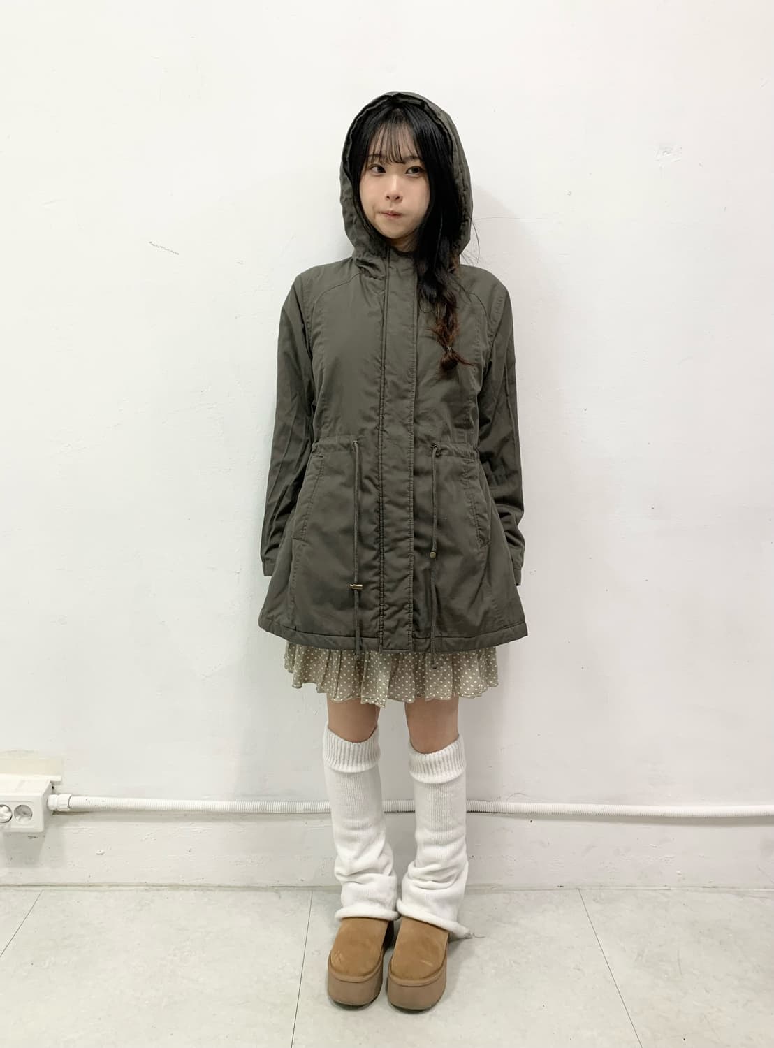 [ESSEME] 브라운카키 야상 후드 자켓 상품이미지2