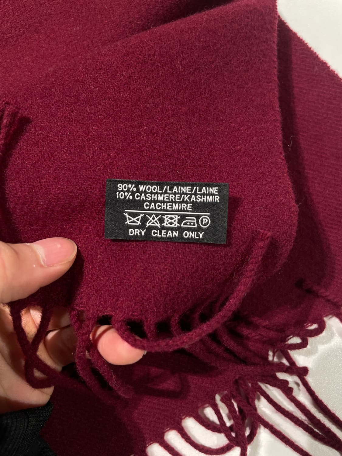 이브 생로랑 뿌르 옴므 레드 와인 로고 울 머플러 상품이미지6