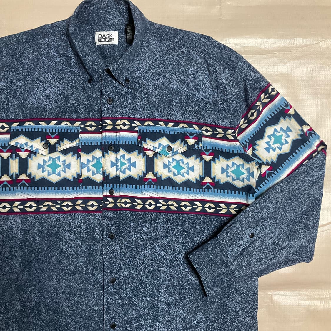 빈티지 나바호 패턴 셔츠 L 상품이미지1