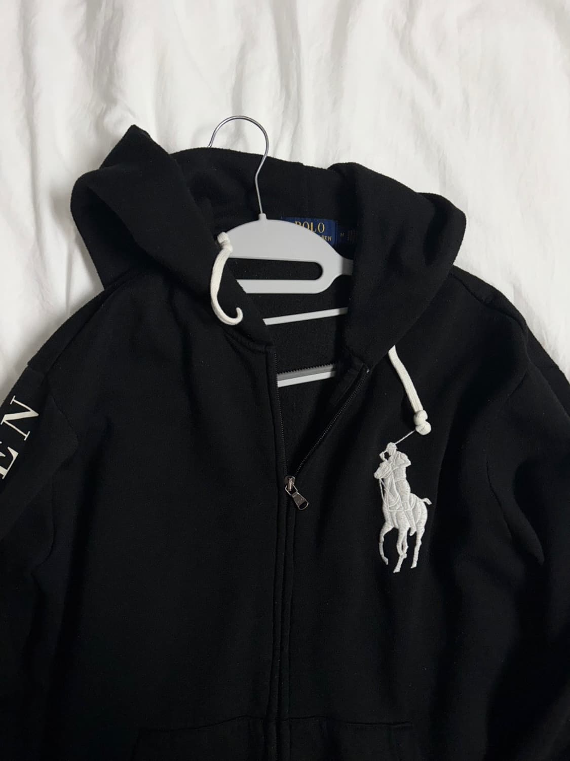 폴로 레터링 빅포니 후드집업 상품이미지2