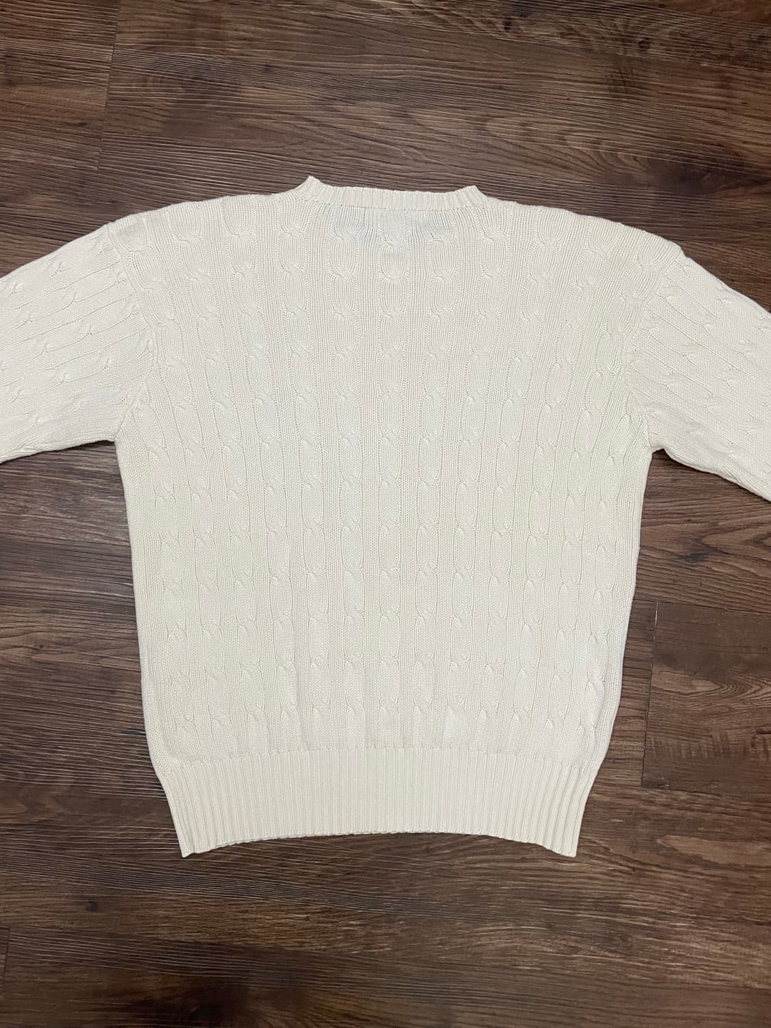 90s 폴로 랄프로렌 아이보리 케이블 니트 코튼 스웨터  상품이미지9