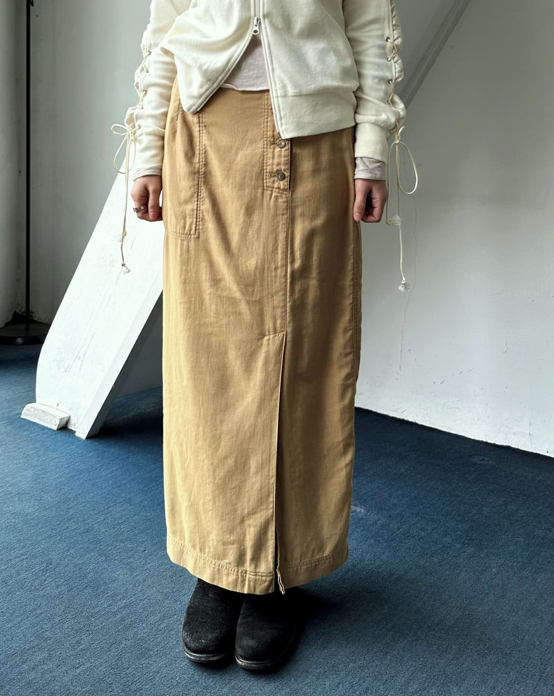 Rayon blend design long skirt 상품이미지9