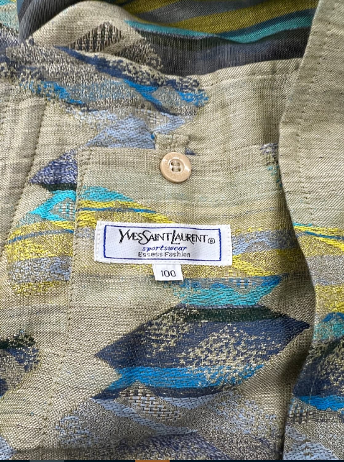 80s 이브 생로랑 풀오버 트라우트 리넨 블루종 자켓 상품이미지7