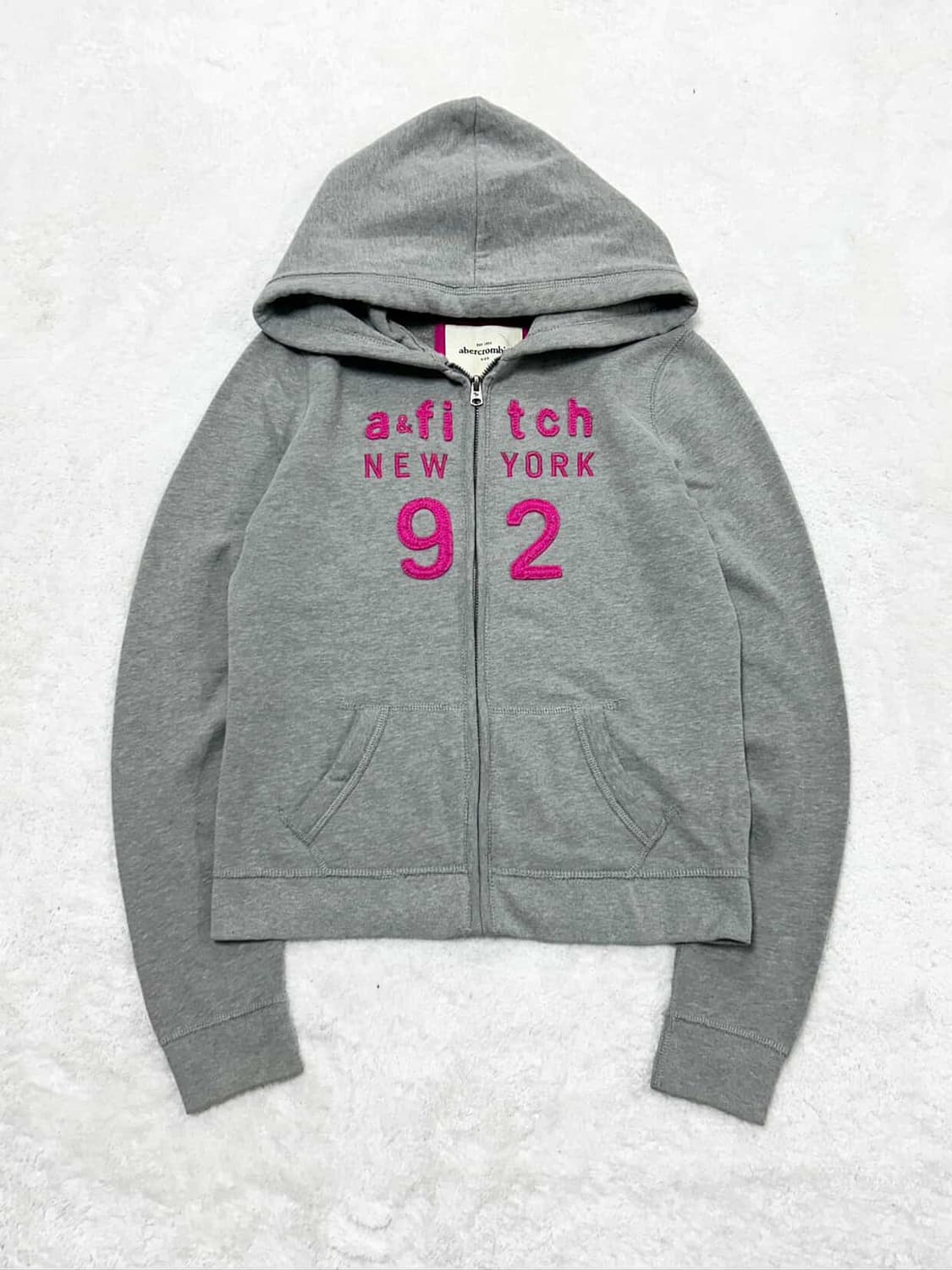 아베크롬비 핑크로고 그레이 후드집업 상품이미지5