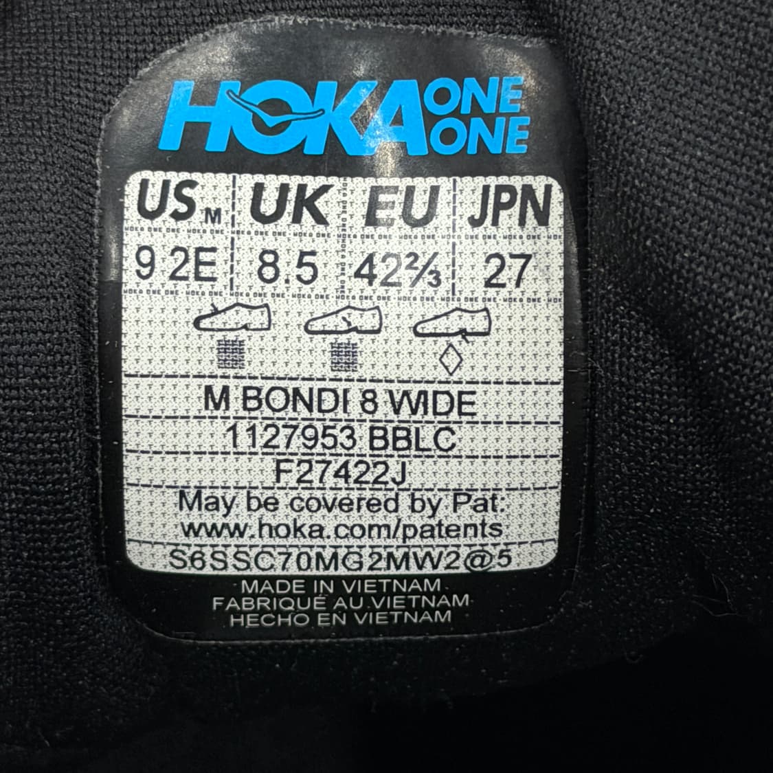 호카 오네오네 M 본디 8 와이드 신발 블랙 270 상품이미지6