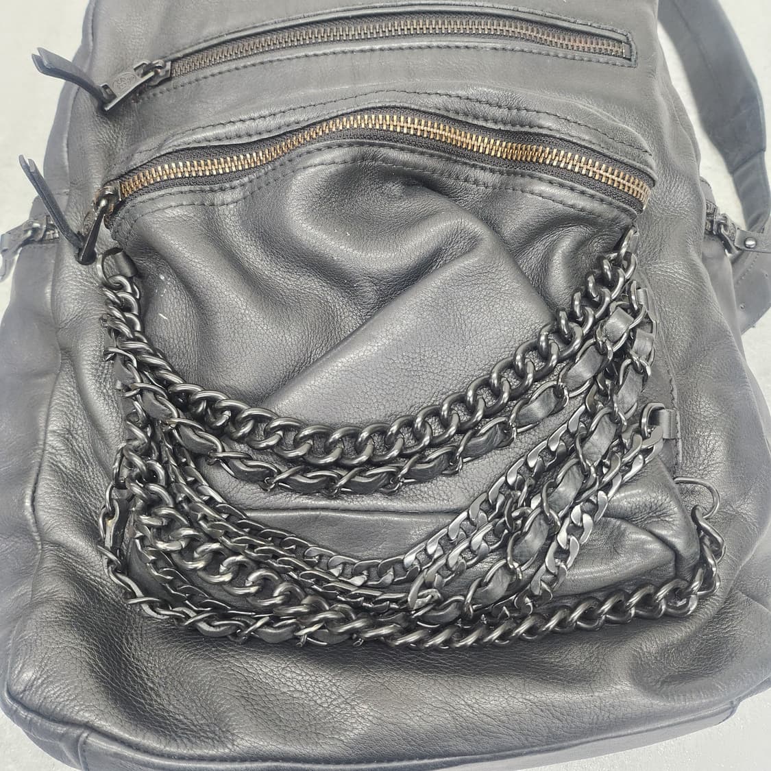 ASH 블랙 천연가죽 백팩 38x28x14cm 상품이미지2