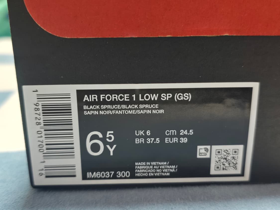 (GS 245) 나이키 x KITH 키스 에어포스 1 블랙 스프러스 팬텀 상품이미지5