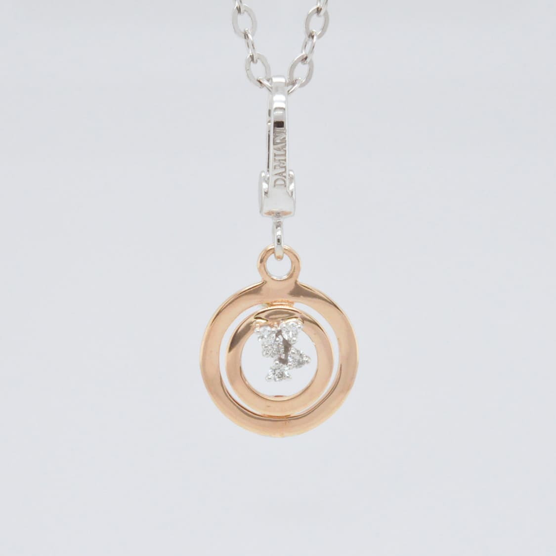 다미아니 소피아로렌 18K 화이트골드 핑크골드 천연 다이아 목걸이 펜던트 상품이미지1