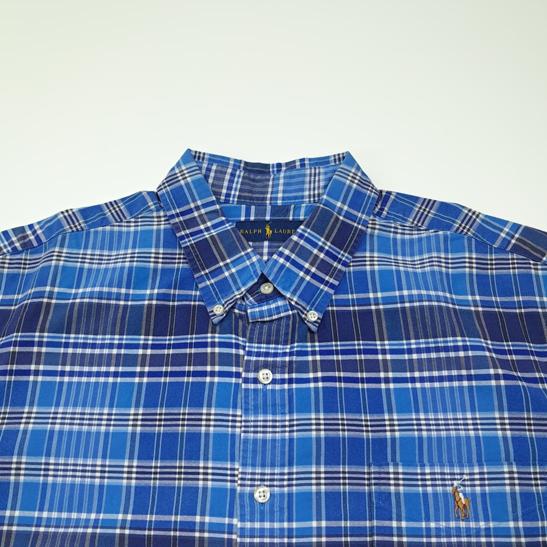 CK043 2XL 폴로 00s 멀티포니 블루 마드라스체크 셔츠 남방 상품이미지2