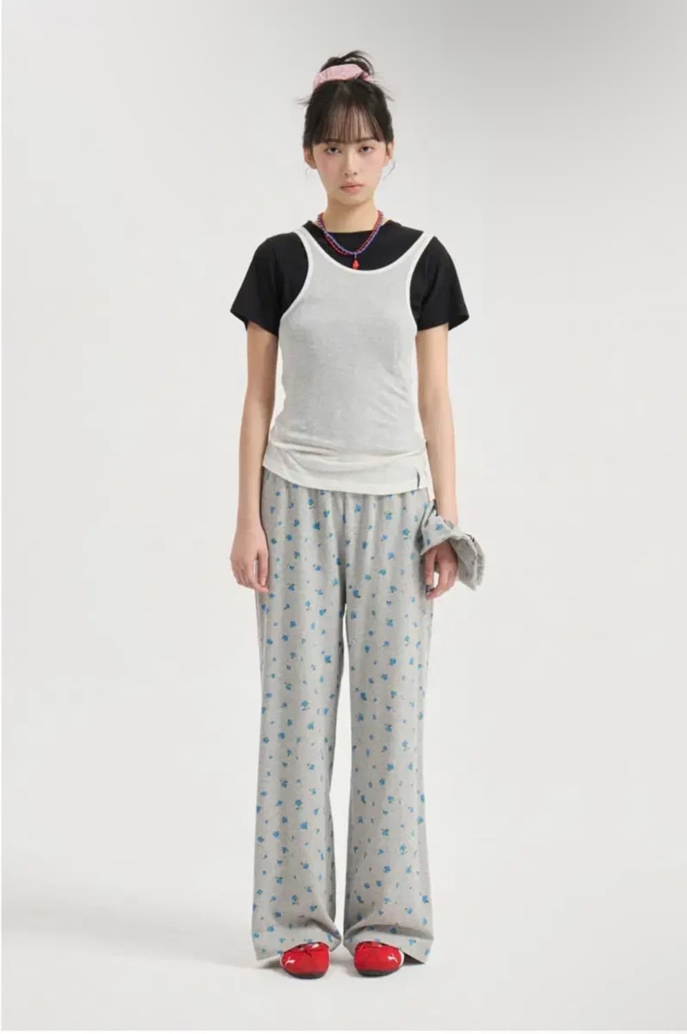 럭키슈에뜨 패턴 저지 롱 팬츠 상품이미지1