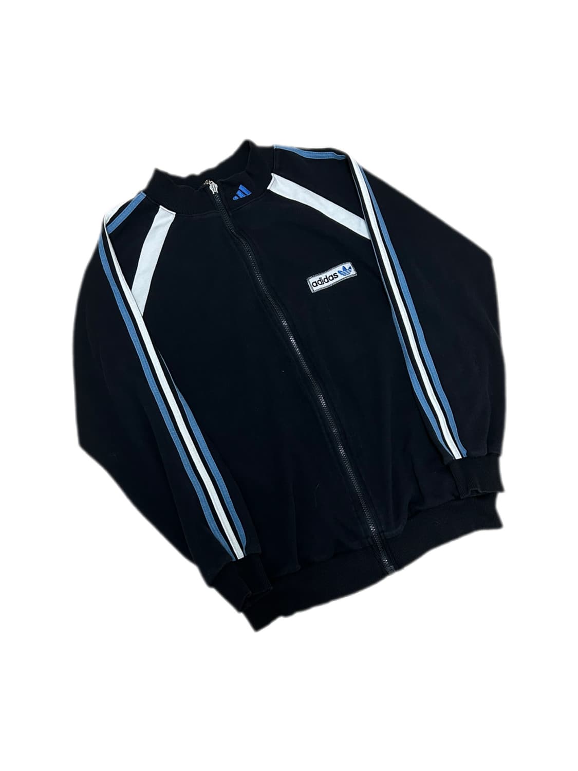 90s 아디다스 스카이블루 빅로고 스웻 풀집업 자켓 상품이미지1
