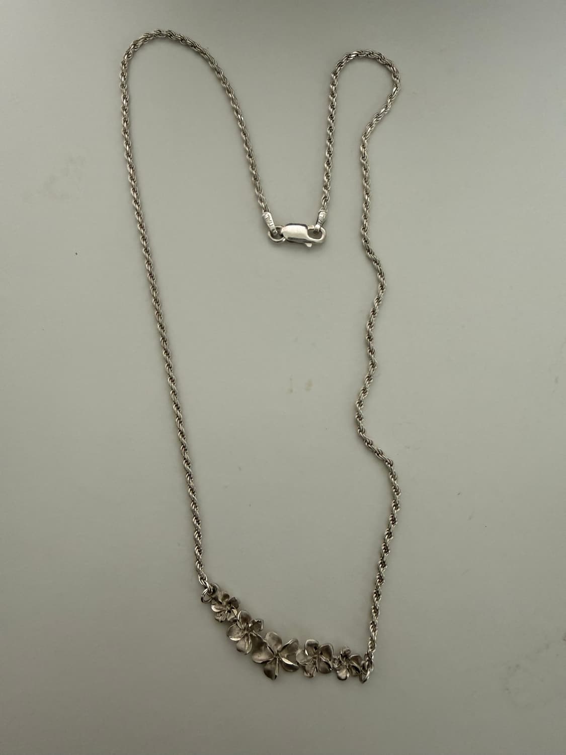 하와이안 플라워 실버 목걸이 상품이미지2