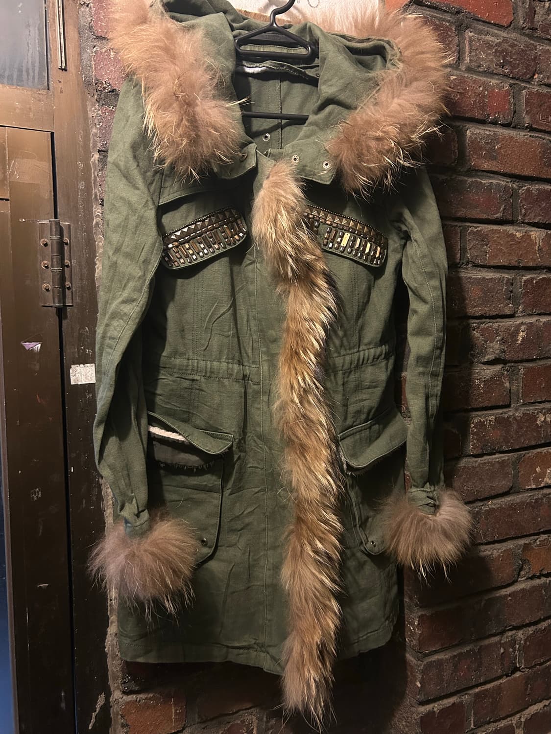 2000s JPN 리얼 라쿤퍼 디테일 야상 자켓 상품이미지1