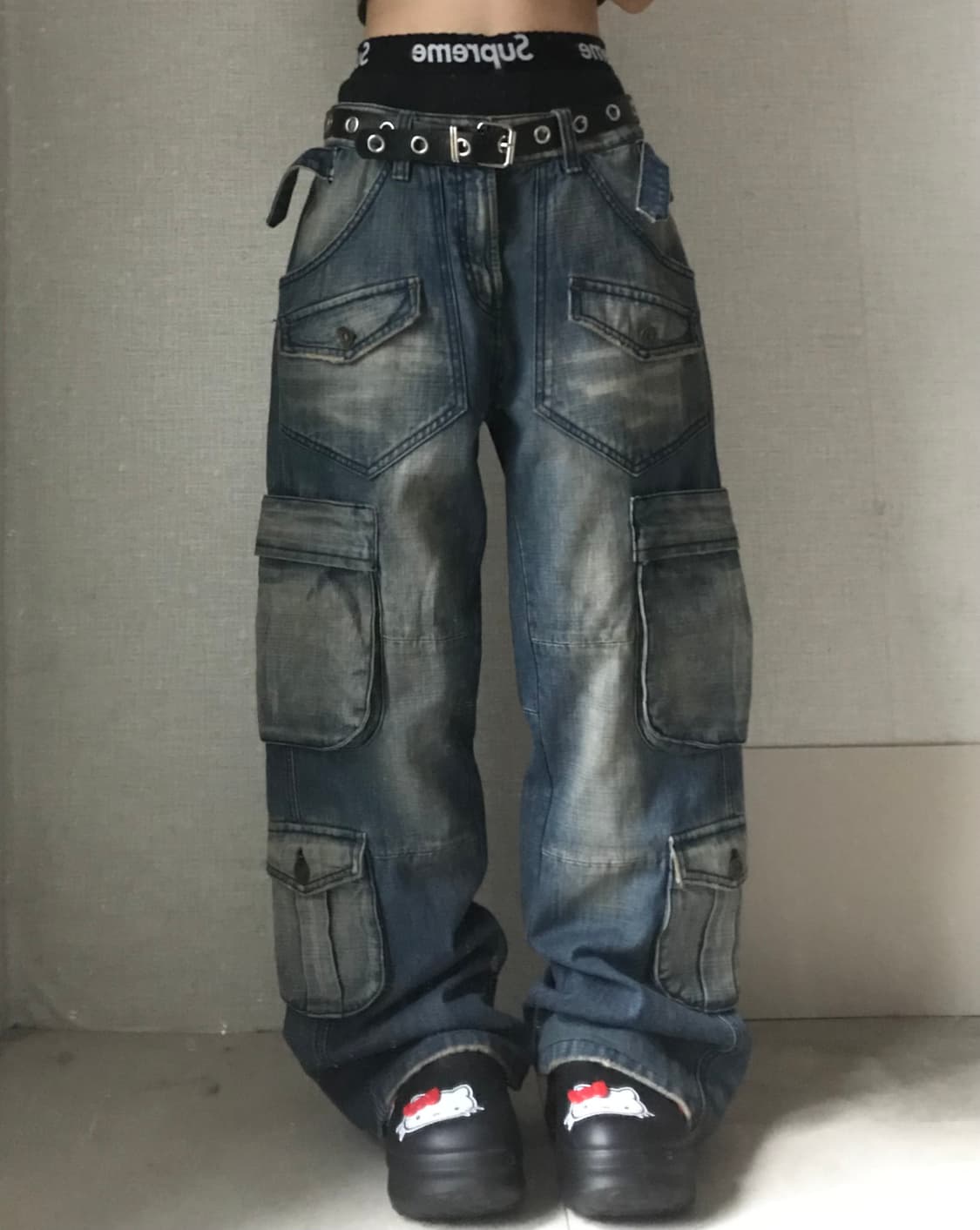 더티워싱 멀티포켓 카고팬츠 상품이미지1