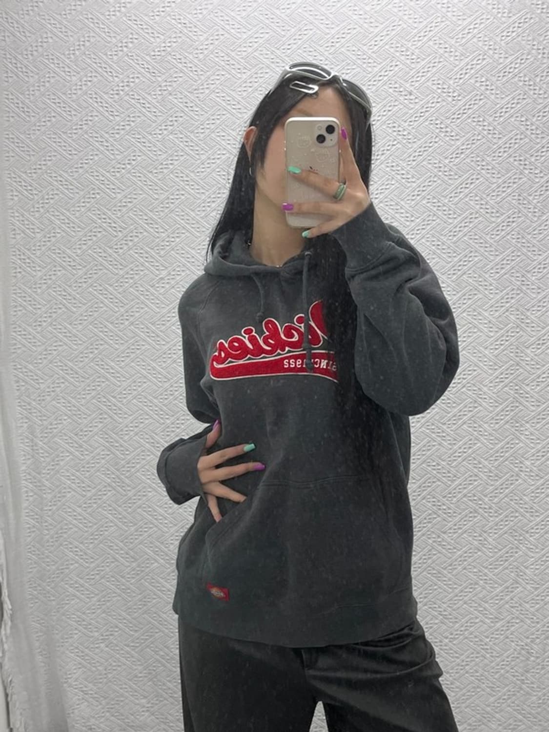 디키즈 올드스쿨 레트로 빅로고 기모 후드티 L C06861 상품이미지1