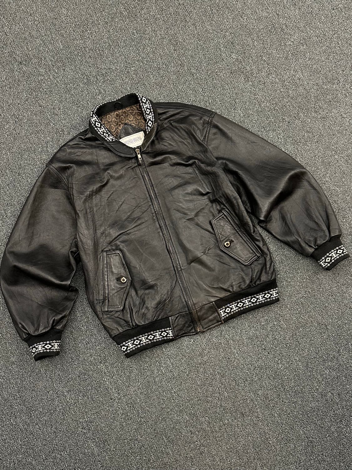 L)FRIENUDLY ORIGNAL 빈티지 가죽 블루종 자켓 상품이미지2