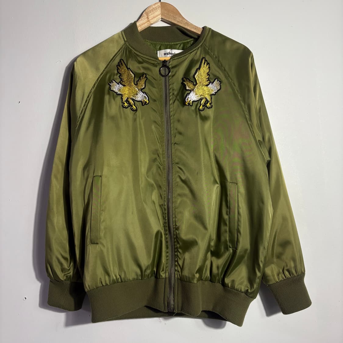 빈티지 이글 자수 카키 바람막이 스카쟌  자켓 (무료배송) 상품이미지1