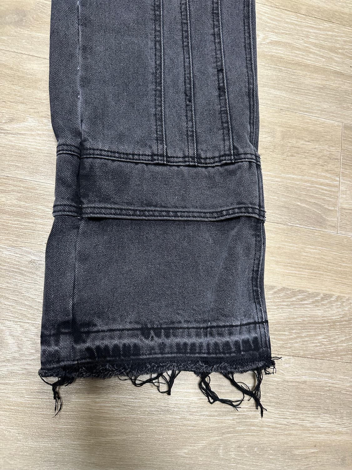 노매뉴얼 워싱 블랙 와이드 데님 상품이미지2