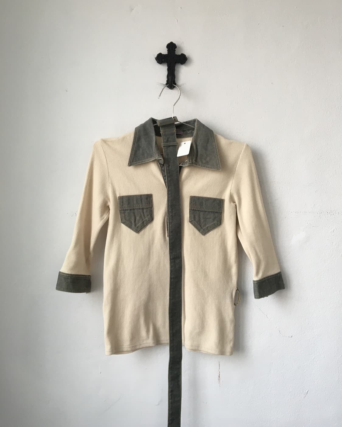 Belted collar point pk t 상품이미지2