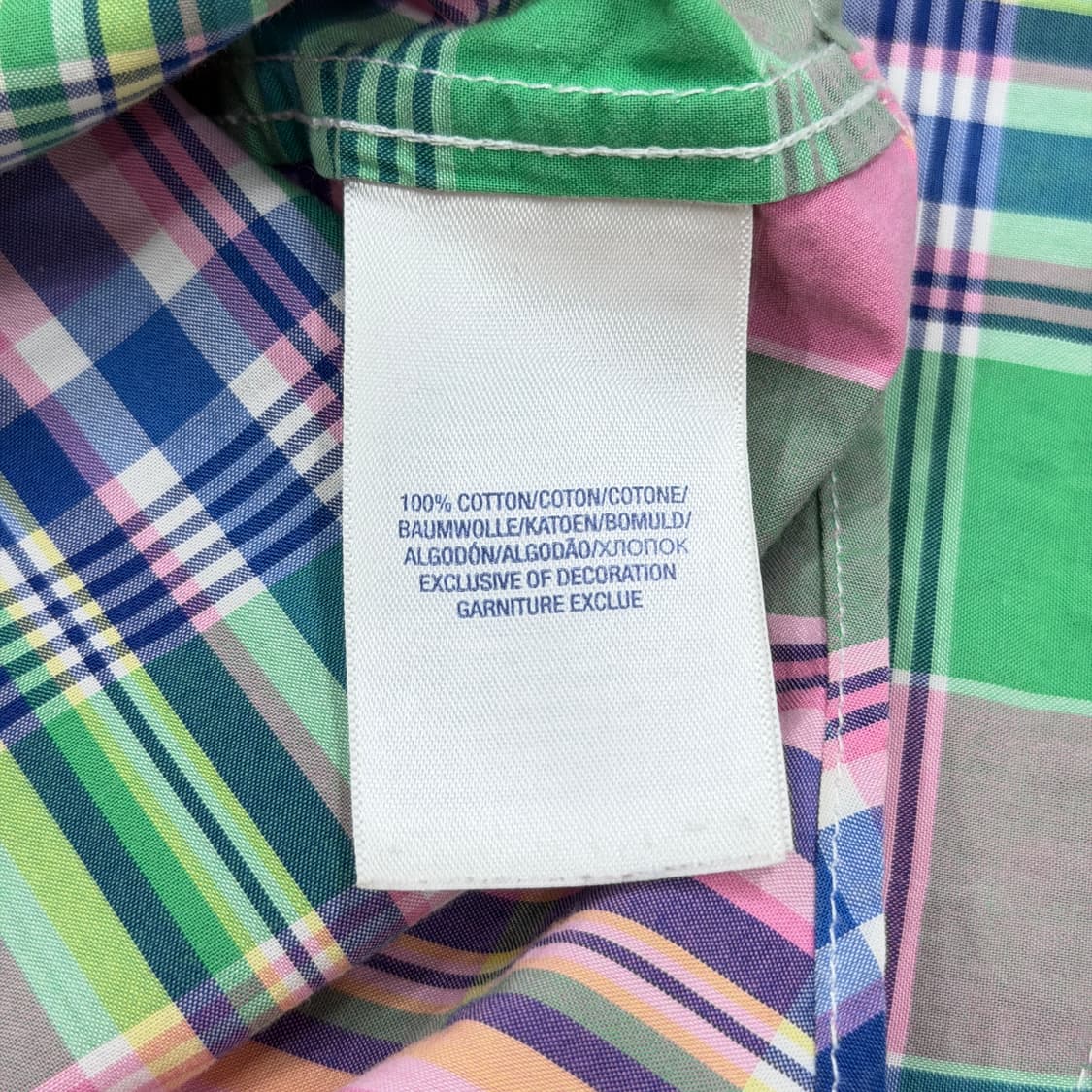 폴로 랄프로렌 반팔 체크 셔츠 남방 핑크 XL 상품이미지5