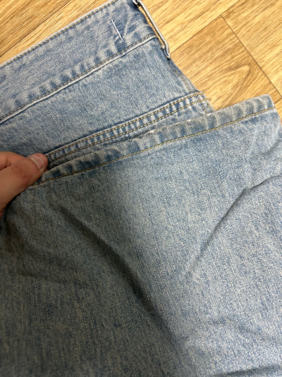 LOOSED WIDE DENIM PANTS (WASHED BLUE) 상품이미지3