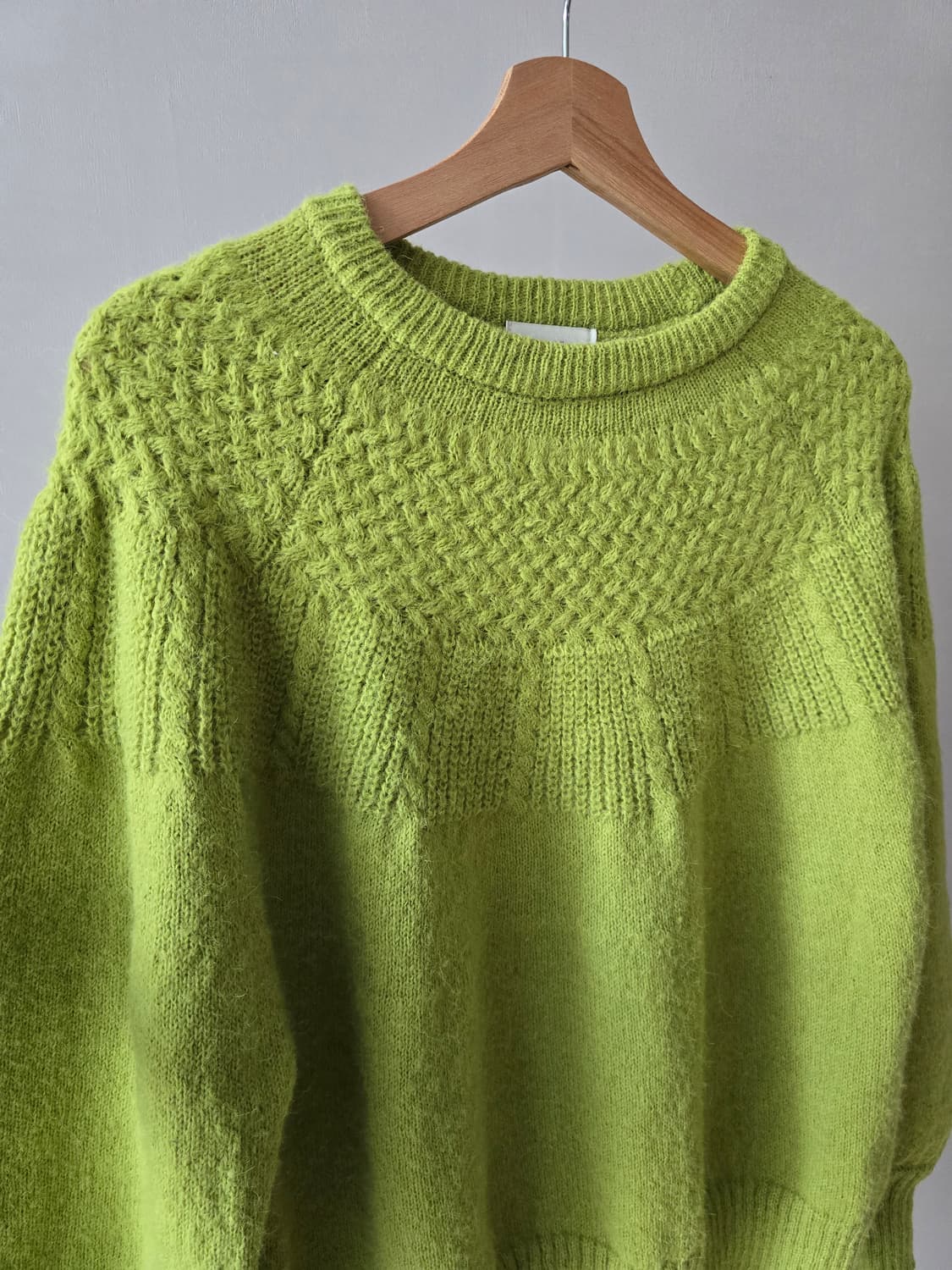 Denifits 연두 벌룬소매 니트  상품이미지3