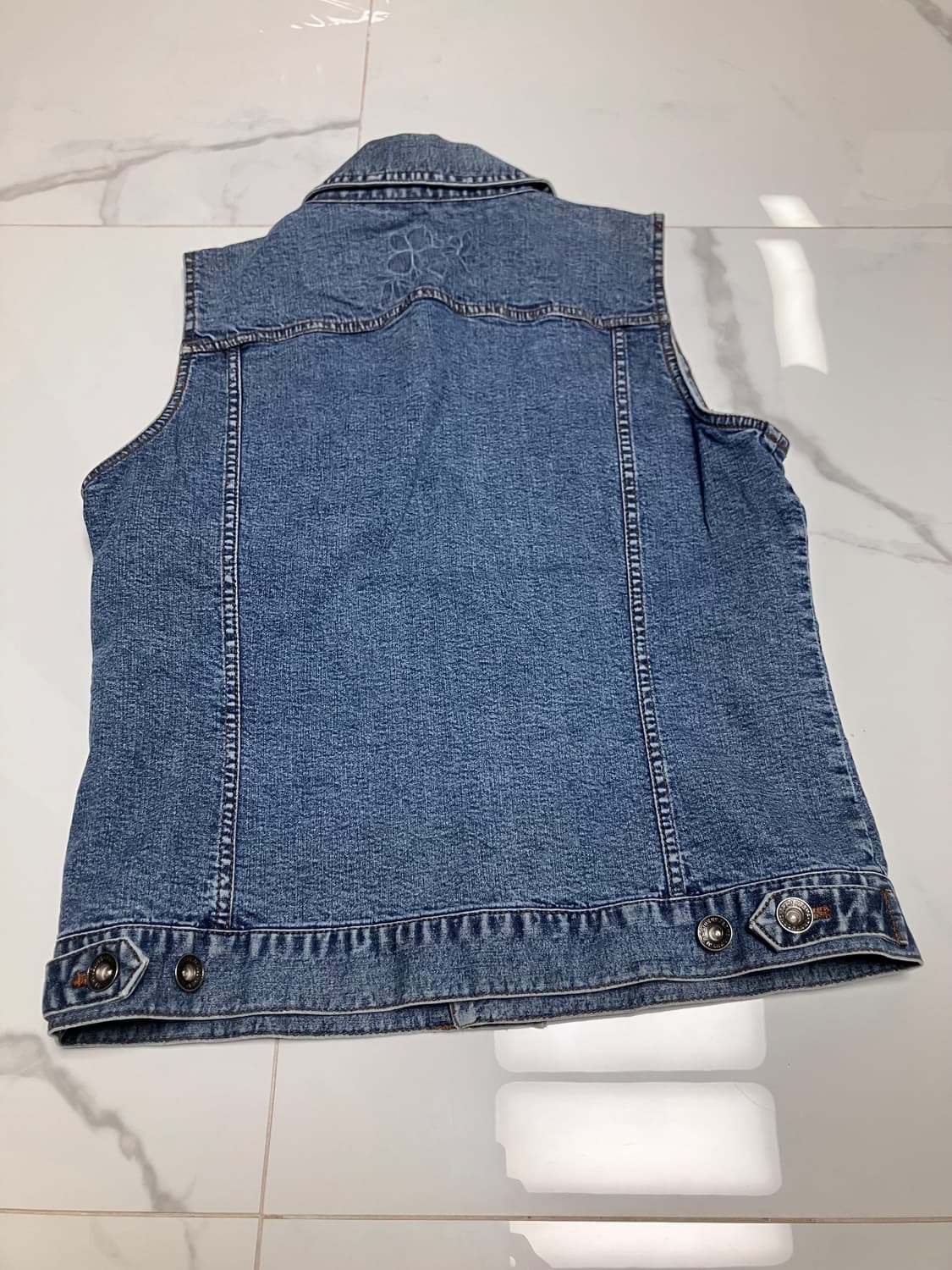 90s 빈티지 데님 베스트 청조끼 버튼업 프렌즈 레이첼그린 상품이미지5