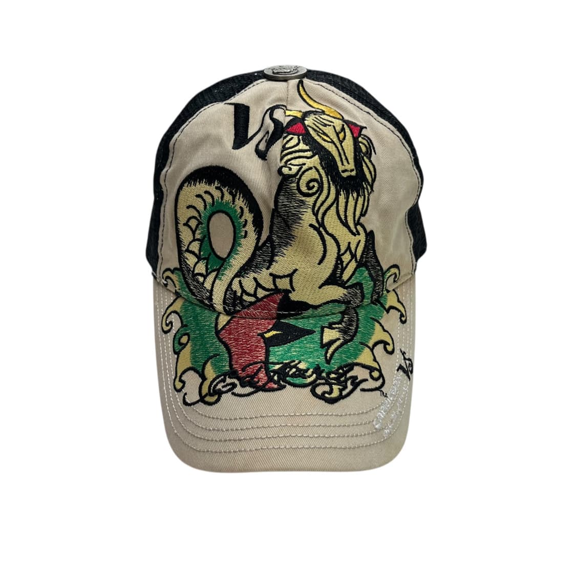 에드하디 y2k 타투 자수 베이지 메쉬캡 상품이미지4