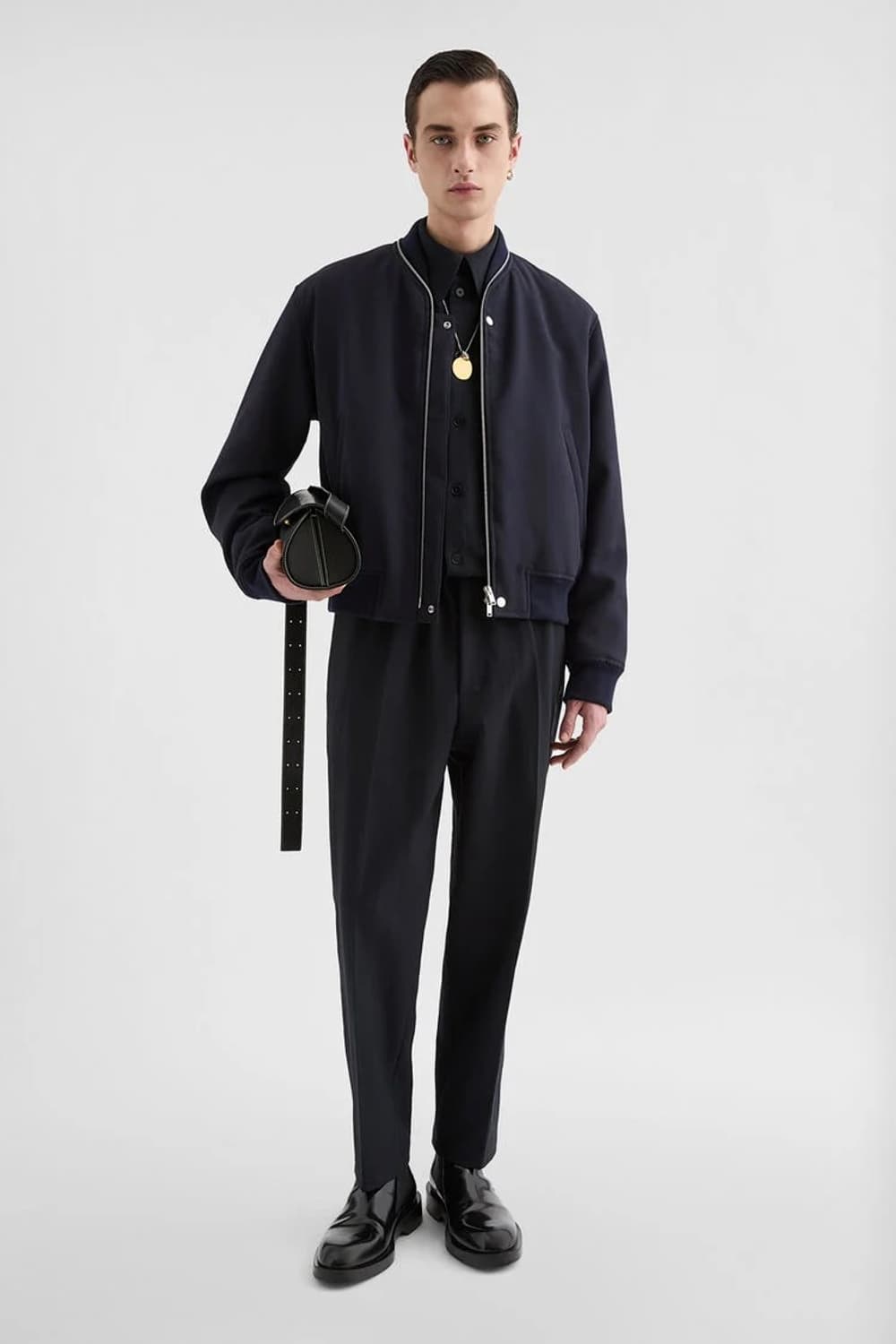 Jil Sander 울 개버딘 보머 재킷 Black 상품이미지4