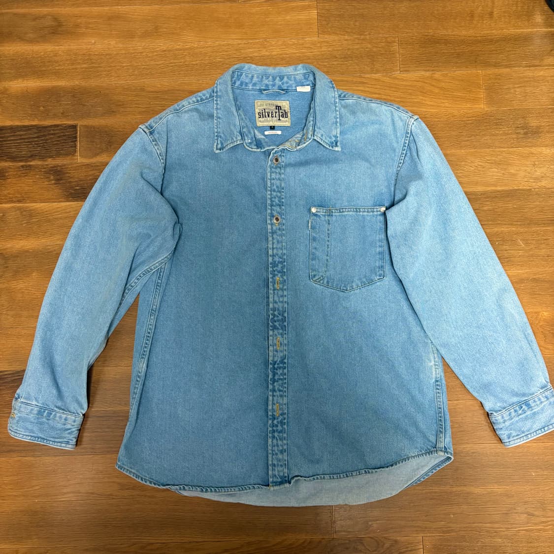 리바이스 실버탭 오버핏 데님 셔츠 s 상품이미지1