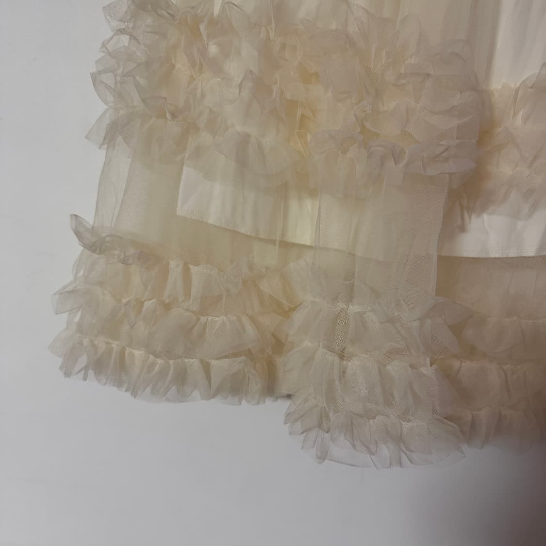 새상품 여자 5단 캉캉 롱스커트 (아이보리) 상품이미지4