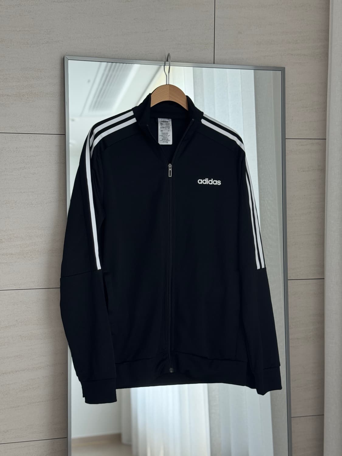 아디다스 adidas 블랙 저지 트랙탑 집업 (L) 상품이미지2
