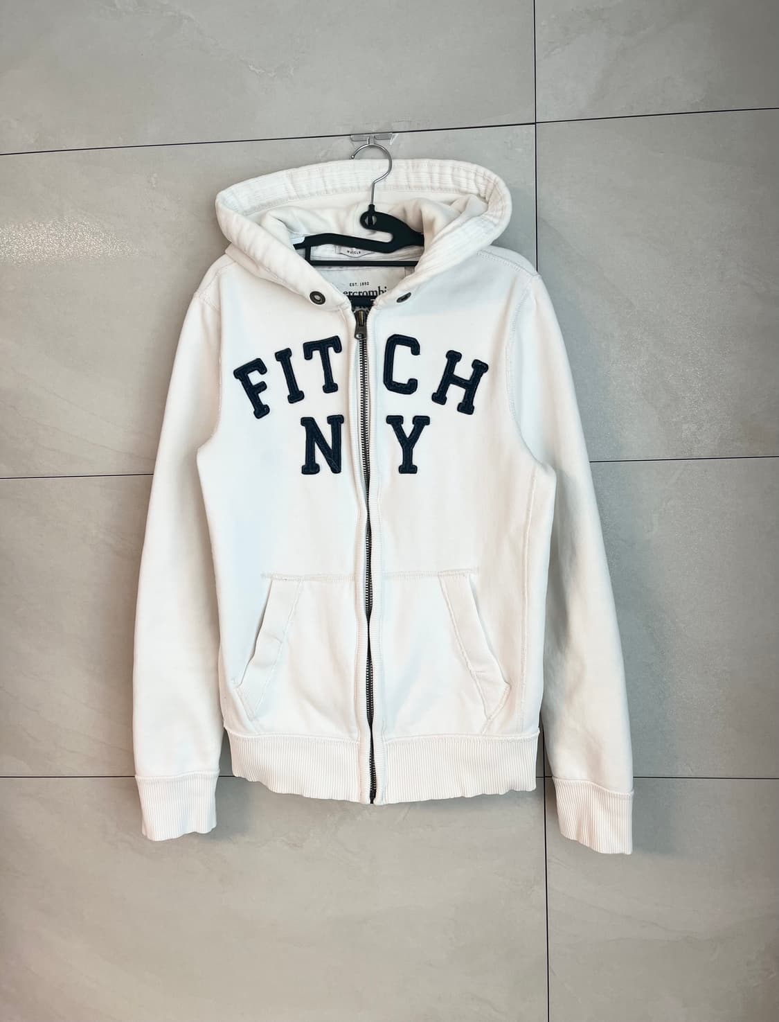 아베크롬비 뉴욕 스펠로고 대장 후드집업 화이트 [M] 상품이미지3